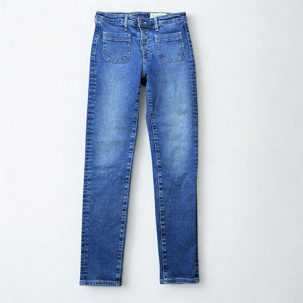 AG Jeans Womens 26 Vintage Stevie Ankle Button Fly Slim Straight Patch Pockets